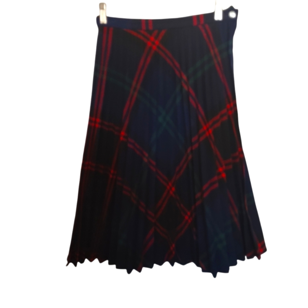 Vintage C.S Petites Plaid Pleated Skirt